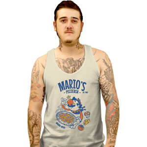 Daily_Deal_Shirts Tank Top, Unisex / Small / White Mario's Pizzeria