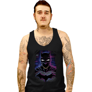 Daily_Deal_Shirts Tank Top, Unisex / Small / Black Glitch Batman