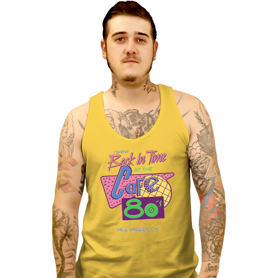 Shirts Tank Top, Unisex / Small / Gold Cafe 80s