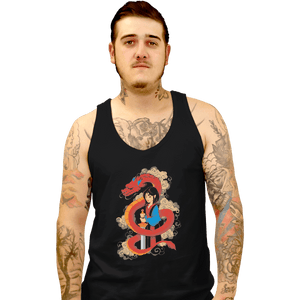 Shirts Tank Top, Unisex / Small / Black Mulan And The Dragon