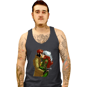 Daily_Deal_Shirts Tank Top, Unisex / Small / Dark Heather Rogue And Gambit Kiss