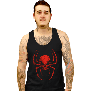 Daily_Deal_Shirts Tank Top, Unisex / Small / Black Spider Skull
