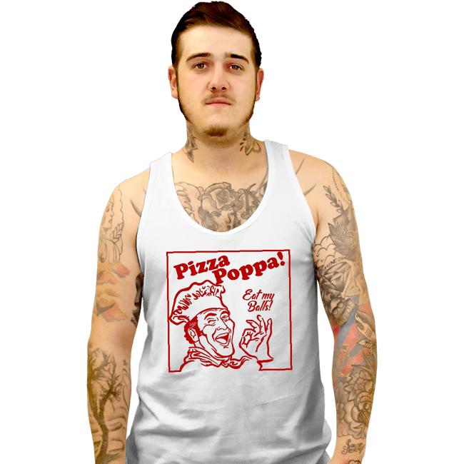 Daily_Deal_Shirts Tank Top, Unisex / Small / White Eat My Pizza Balls
