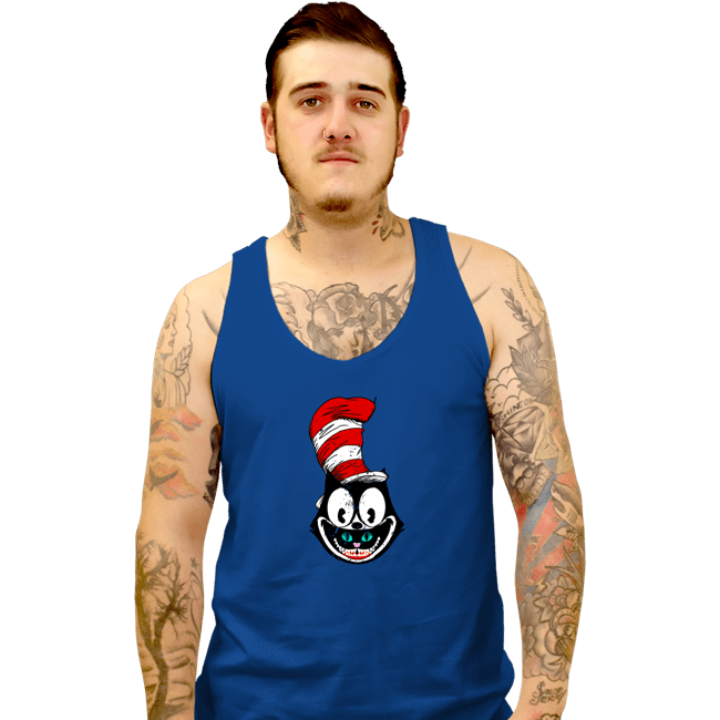 Shirts Tank Top, Unisex / Small / Royal Blue Mad Cat Hat