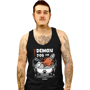 Daily_Deal_Shirts Tank Top, Unisex / Small / Black Demon Dog Ramen