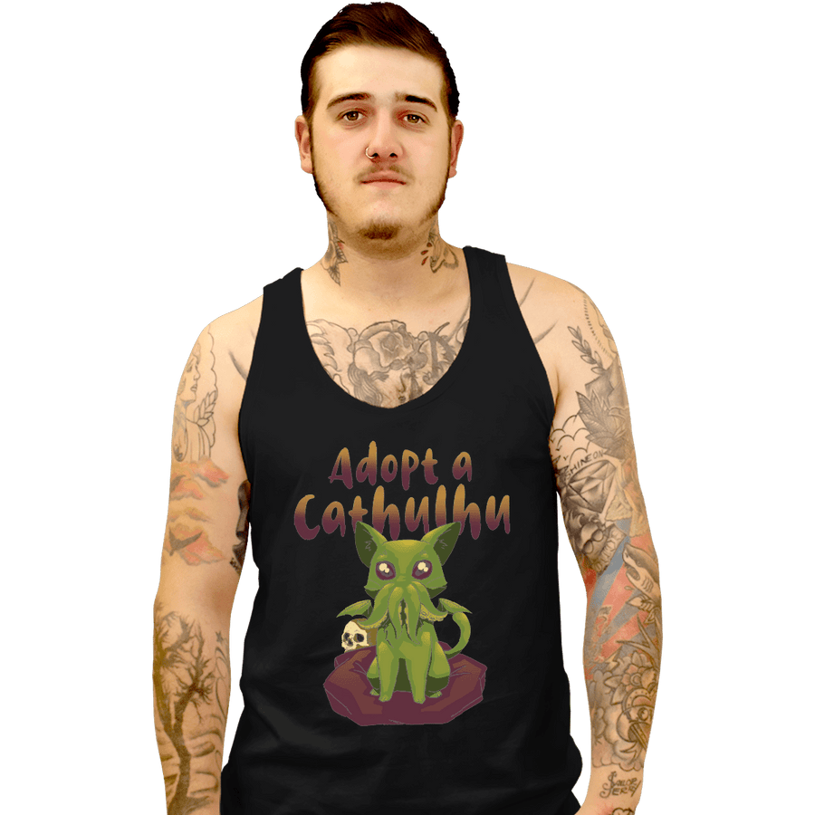 Shirts Tank Top, Unisex / Small / Black Adopt A Cathulhu