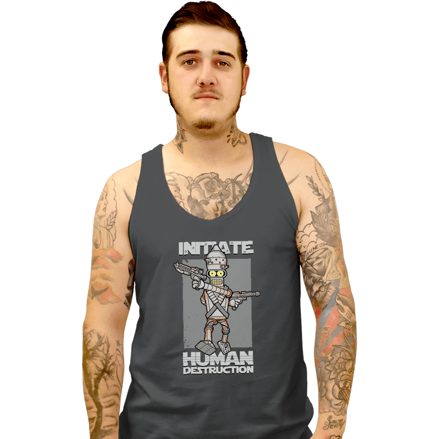 Shirts Tank Top, Unisex / Small / Charcoal Initiate Human Destruction