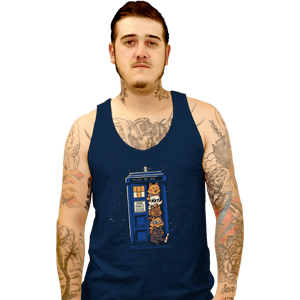 Daily_Deal_Shirts Tank Top, Unisex / Small / Navy Tardis Cats