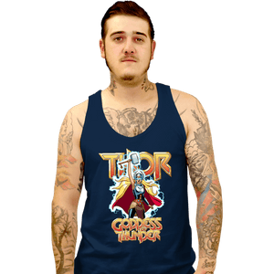 Daily_Deal_Shirts Tank Top, Unisex / Small / Navy Mighty Thor