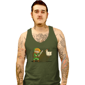 Shirts Tank Top, Unisex / Small / Military Green Hylian Pinata