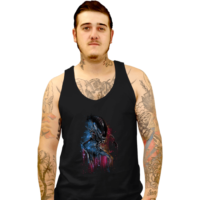 Secret_Shirts Tank Top, Unisex / Small / Black Alien Watercolor