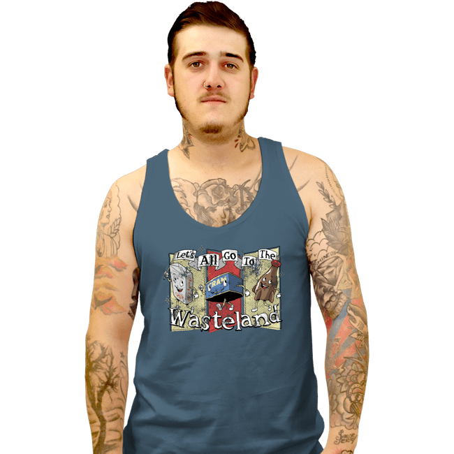 Daily_Deal_Shirts Tank Top, Unisex / Small / Indigo Blue Let's All Go To The Wasteland