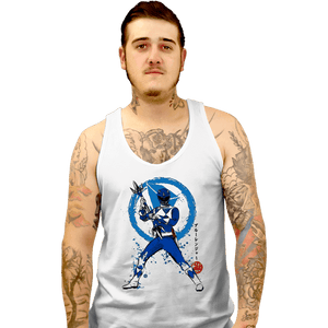 Shirts Tank Top, Unisex / Small / White Blue Ranger Sumi-e