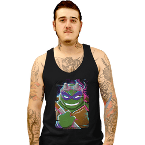 Daily_Deal_Shirts Tank Top, Unisex / Small / Black Glitch Donatello