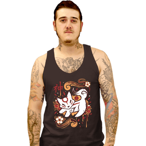 Last_Chance_Shirts Tank Top, Unisex / Small / Black Floral Wolf Spirit