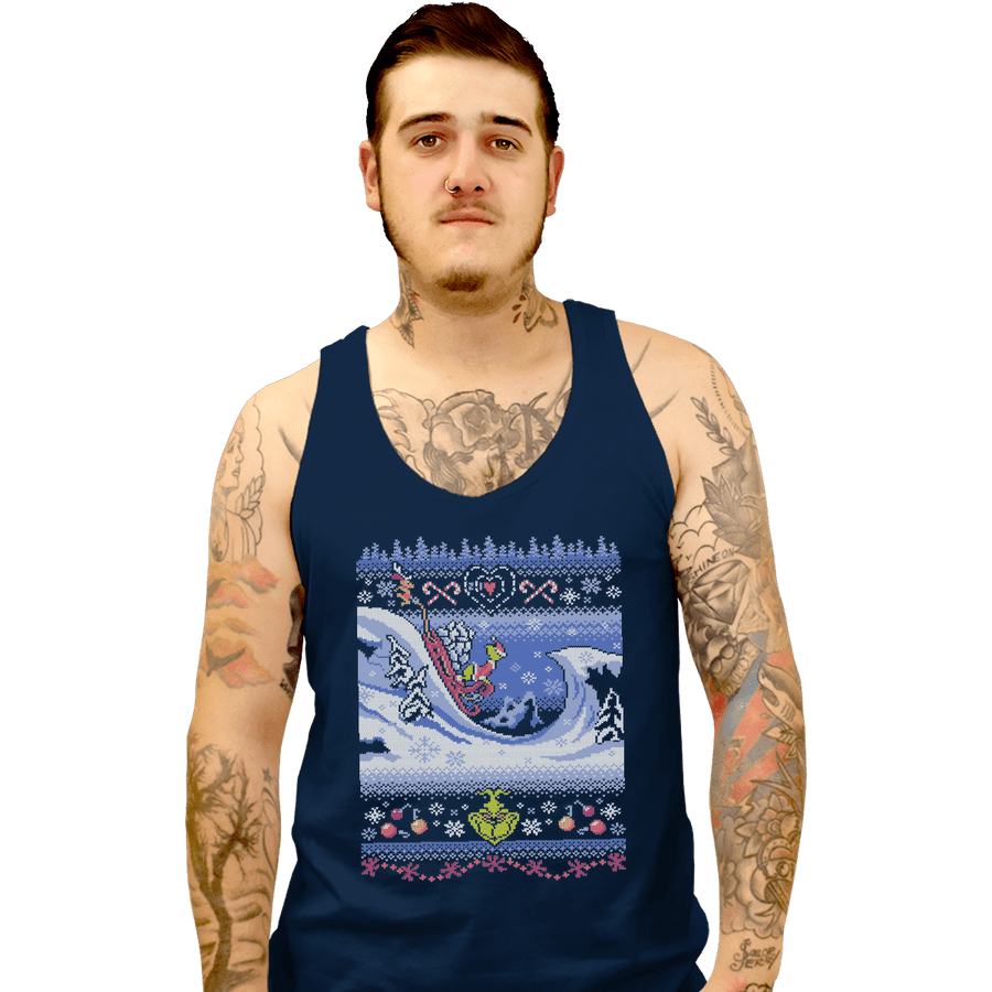 Shirts Tank Top, Unisex / Small / Navy Cuddly As A Cactus