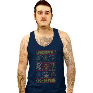 Daily_Deal_Shirts Tank Top, Unisex / Small / Navy Merry X-Mas