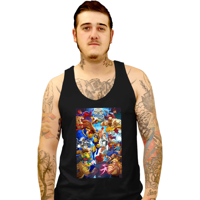 Shirts Tank Top, Unisex / Small / Black X-Men VS Street Fighter