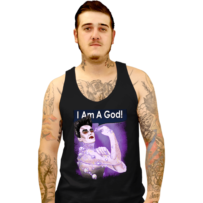 Daily_Deal_Shirts Tank Top, Unisex / Small / Black I Am A God!
