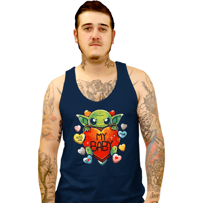 Daily_Deal_Shirts Tank Top, Unisex / Small / Navy Baby Valentine