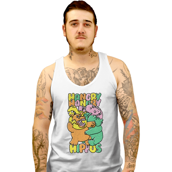 Secret_Shirts Tank Top, Unisex / Small / White Hangry Hippos