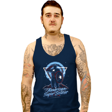 Load image into Gallery viewer, Shirts Tank Top, Unisex / Small / Navy Retro American Super Soldier
