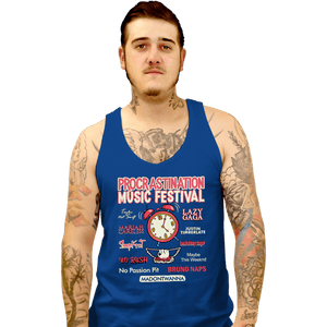 Daily_Deal_Shirts Tank Top, Unisex / Small / Royal Blue Procrastination Festival
