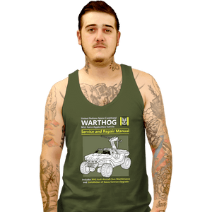 Daily_Deal_Shirts Tank Top, Unisex / Small / Military Green Warthog Manual