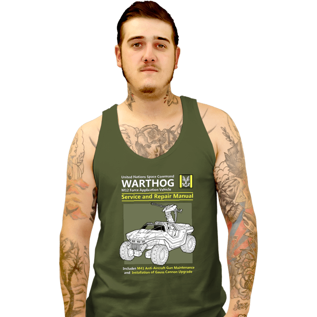 Daily_Deal_Shirts Tank Top, Unisex / Small / Military Green Warthog Manual