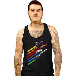 Daily_Deal_Shirts Tank Top, Unisex / Small / Black Racing Streaks