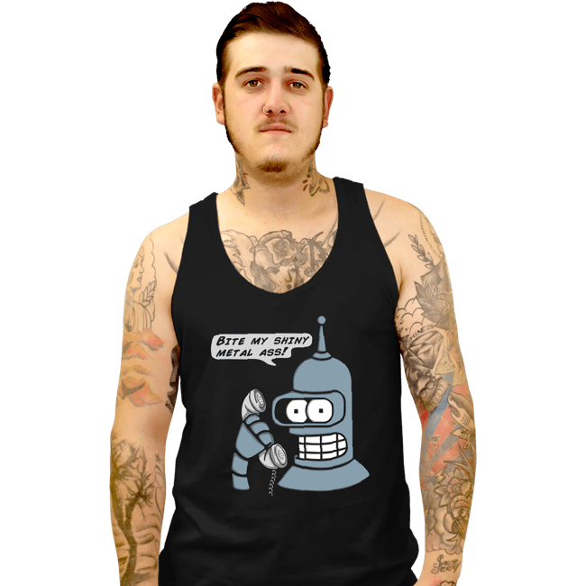 Secret_Shirts Tank Top, Unisex / Small / Black Robot On The Phone