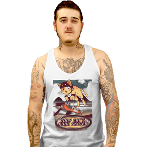 Secret_Shirts Tank Top, Unisex / Small / White Purr Skater