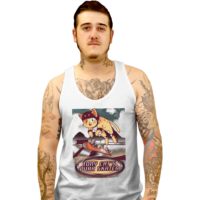 Secret_Shirts Tank Top, Unisex / Small / White Purr Skater