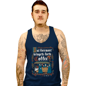 Daily_Deal_Shirts Tank Top, Unisex / Small / Navy Illuminated Coffee