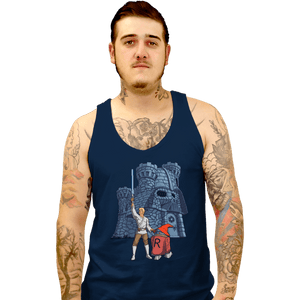 Daily_Deal_Shirts Tank Top, Unisex / Small / Navy Darthskull Castle