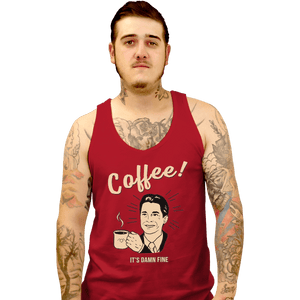 Shirts Tank Top, Unisex / Small / Red It's damn Fine Coffee