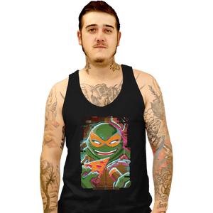 Daily_Deal_Shirts Tank Top, Unisex / Small / Black Glitch Michelangelo