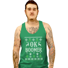 Load image into Gallery viewer, Shirts Tank Top, Unisex / Small / Irish Green OK Zoomer Ugly Christmas Sweater

