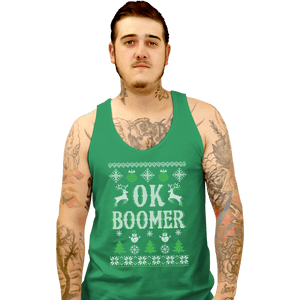 Shirts Tank Top, Unisex / Small / Irish Green OK Zoomer Ugly Christmas Sweater