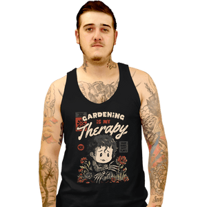 Daily_Deal_Shirts Tank Top, Unisex / Small / Black Gardening Is My Therapy