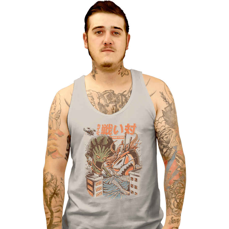 Shirts Tank Top, Unisex / Small / White Kaiju Food Fight