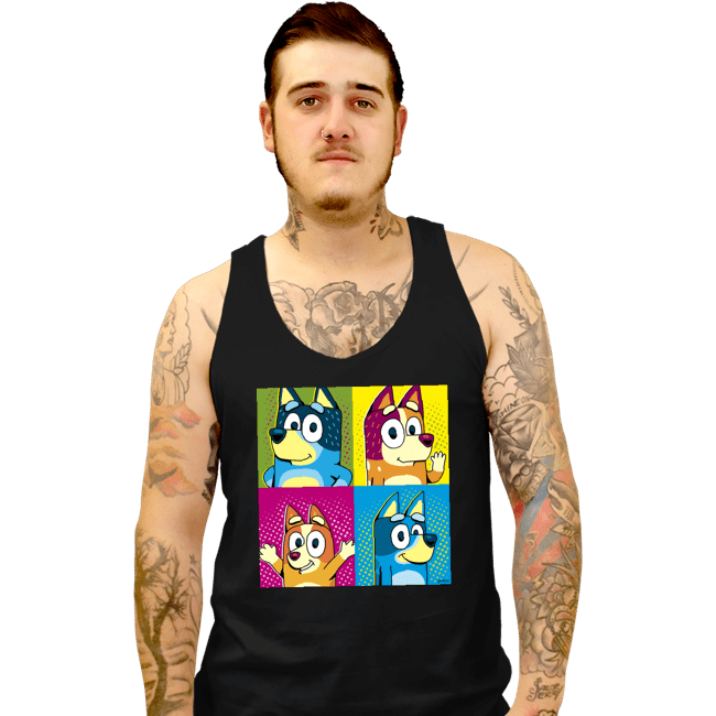 Daily_Deal_Shirts Tank Top, Unisex / Small / Black Pop Dogs