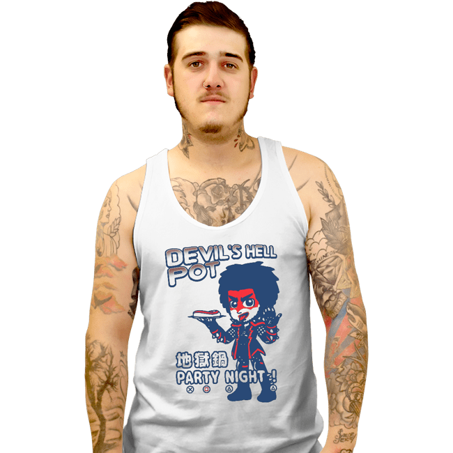 Shirts Tank Top, Unisex / Small / White Devil Hell Pot