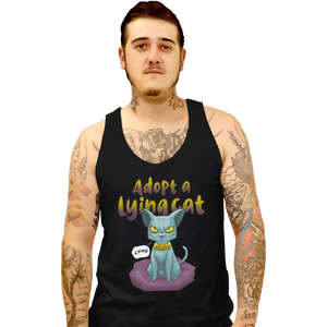 Shirts Tank Top, Unisex / Small / Black Adopt A Lying Cat