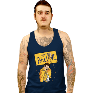 Daily_Deal_Shirts Tank Top, Unisex / Small / Navy I Want To Believe