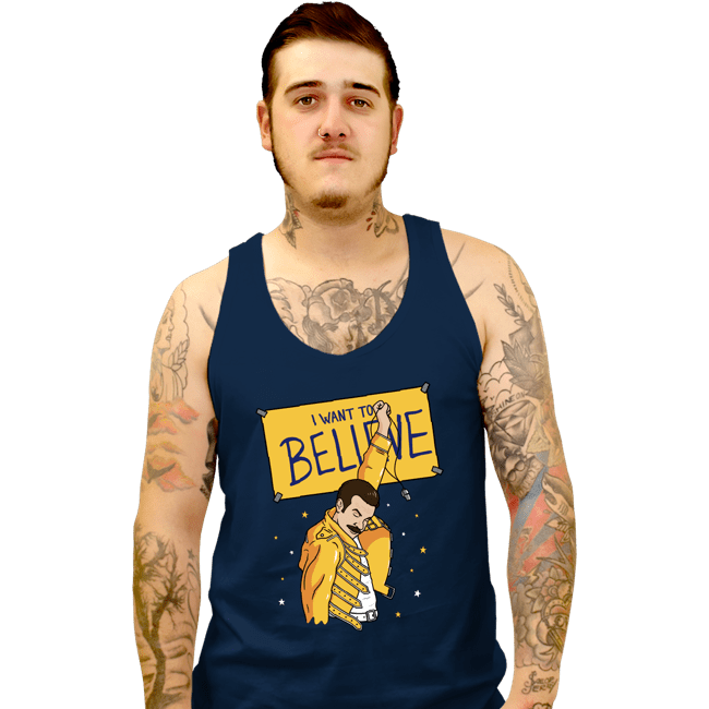 Daily_Deal_Shirts Tank Top, Unisex / Small / Navy I Want To Believe