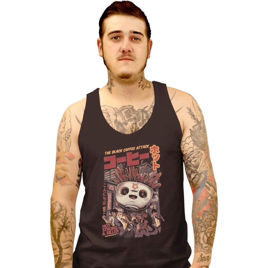 Shirts Tank Top, Unisex / Small / Black Black Coffee Attack