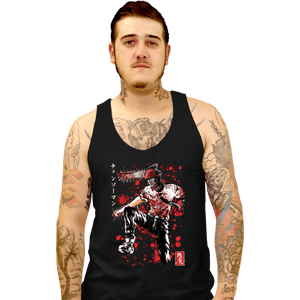 Daily_Deal_Shirts Tank Top, Unisex / Small / Black Chainsaw Sumi-E