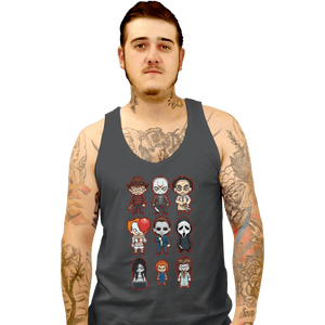 Daily_Deal_Shirts Tank Top, Unisex / Small / Charcoal Chibi Horror