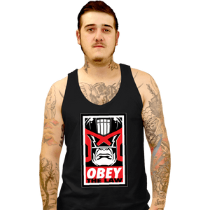 Daily_Deal_Shirts Tank Top, Unisex / Small / Black Obey The Law